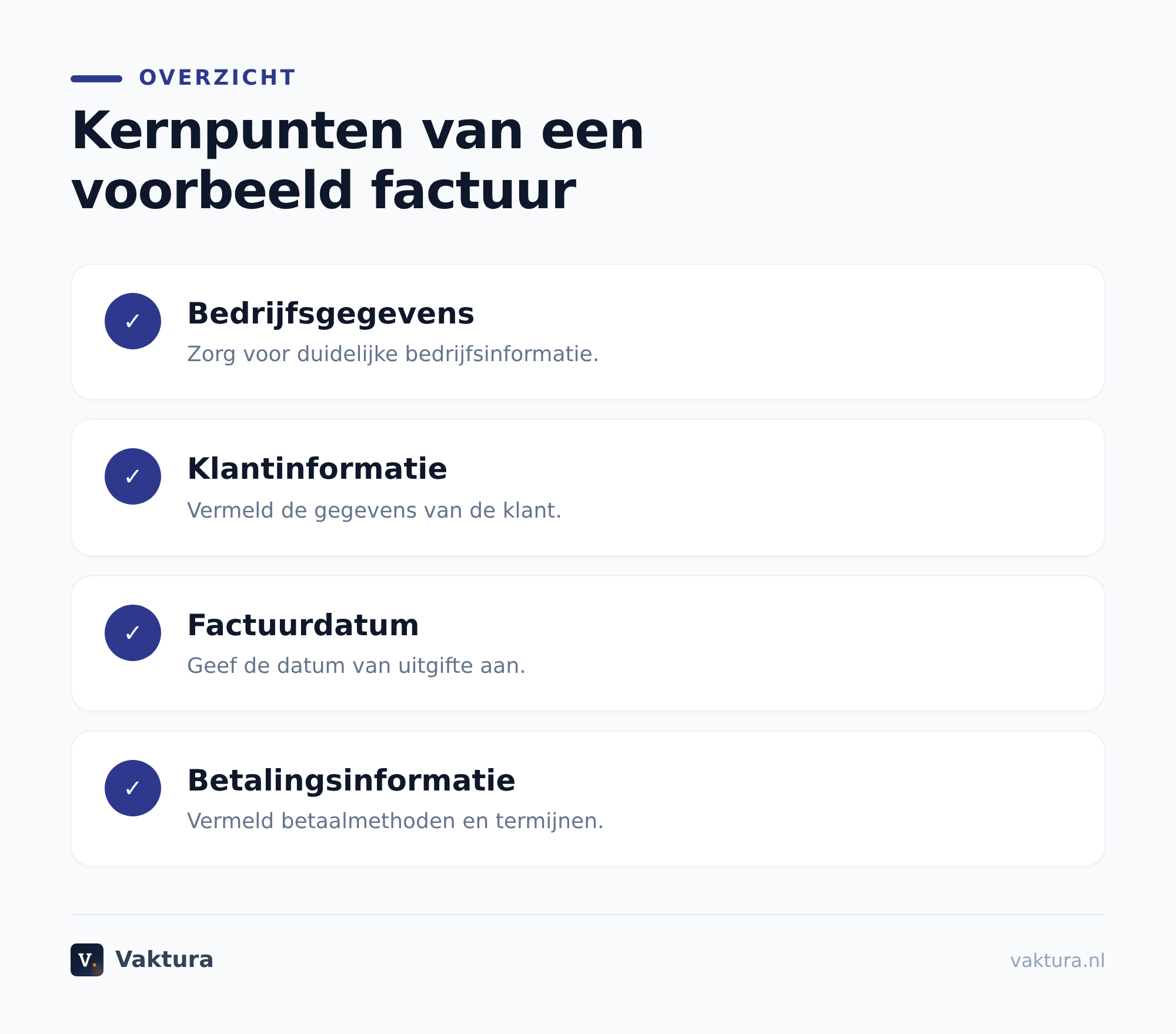 Welke gegevens horen op een factuur