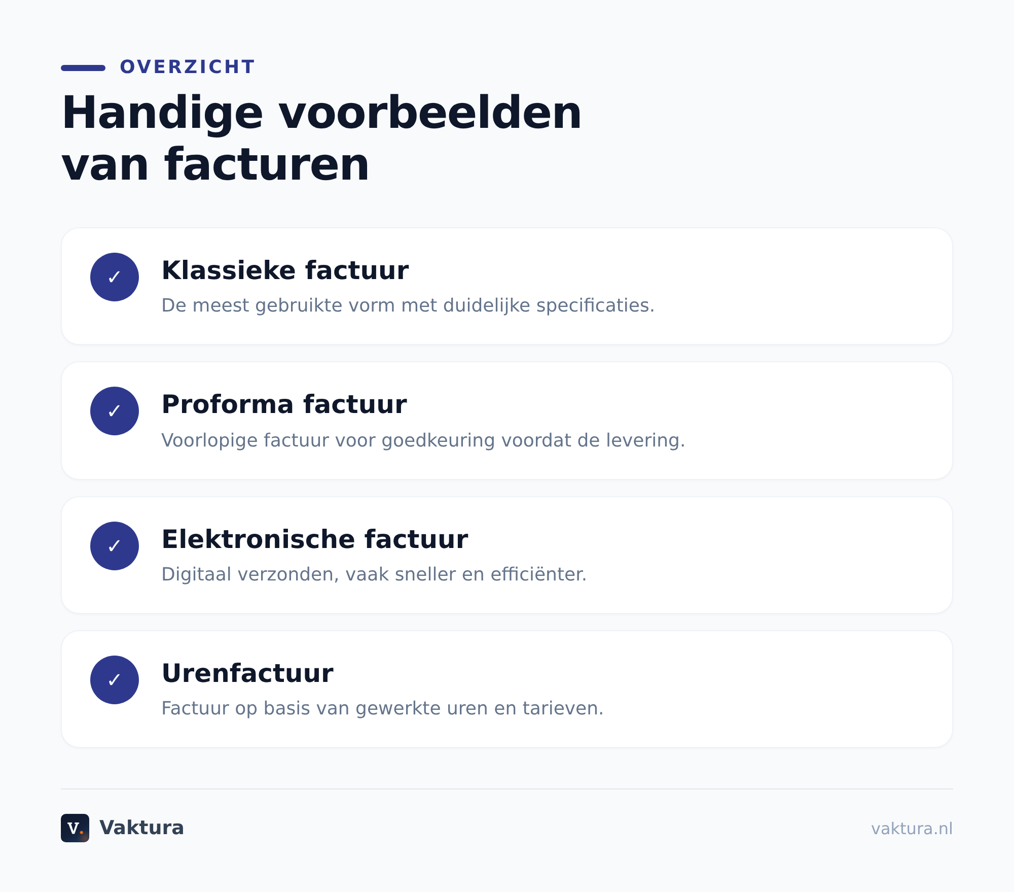 Facturen voorbeeld met praktische opmaak